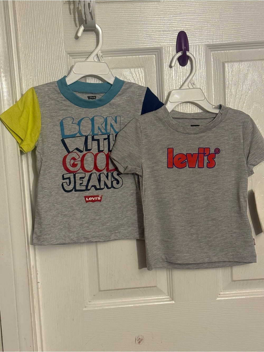 Levi's Kids Grey Tee with Blue, Red & Yellow Accents